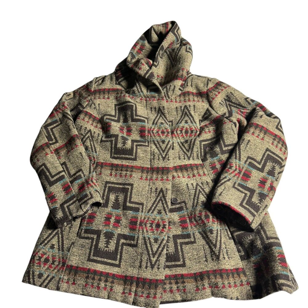 Mossimo Supply Co Women’s XXL Hooded Wool Blend Coat Southwestern Geometric